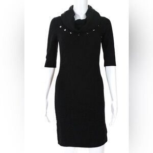 Karen Millen Cowl Neck Knit Cocktail Dress with Embellished Collar